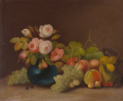 Cabbage Roses and Fruit by William Buelow Gould